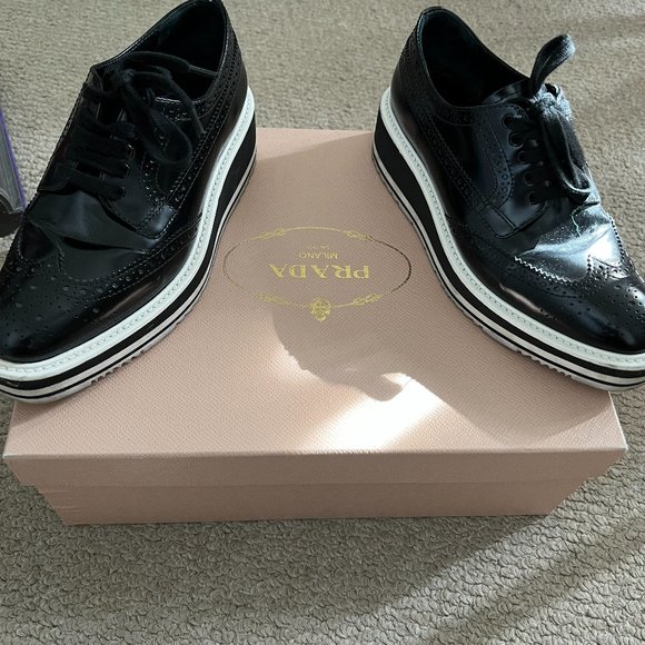 Prada Platform Leather Shoes - Picture 1 of 6